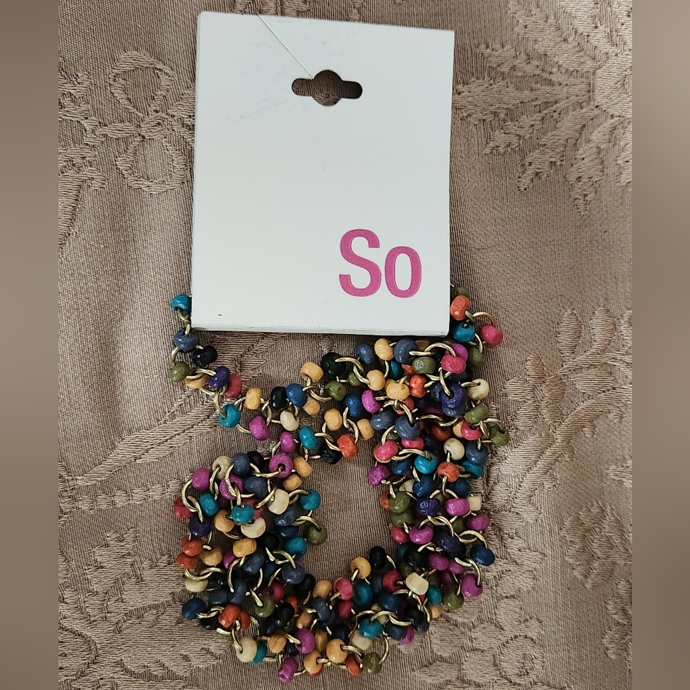 2/$30 SO Vibrant Multicolor Beaded Necklace